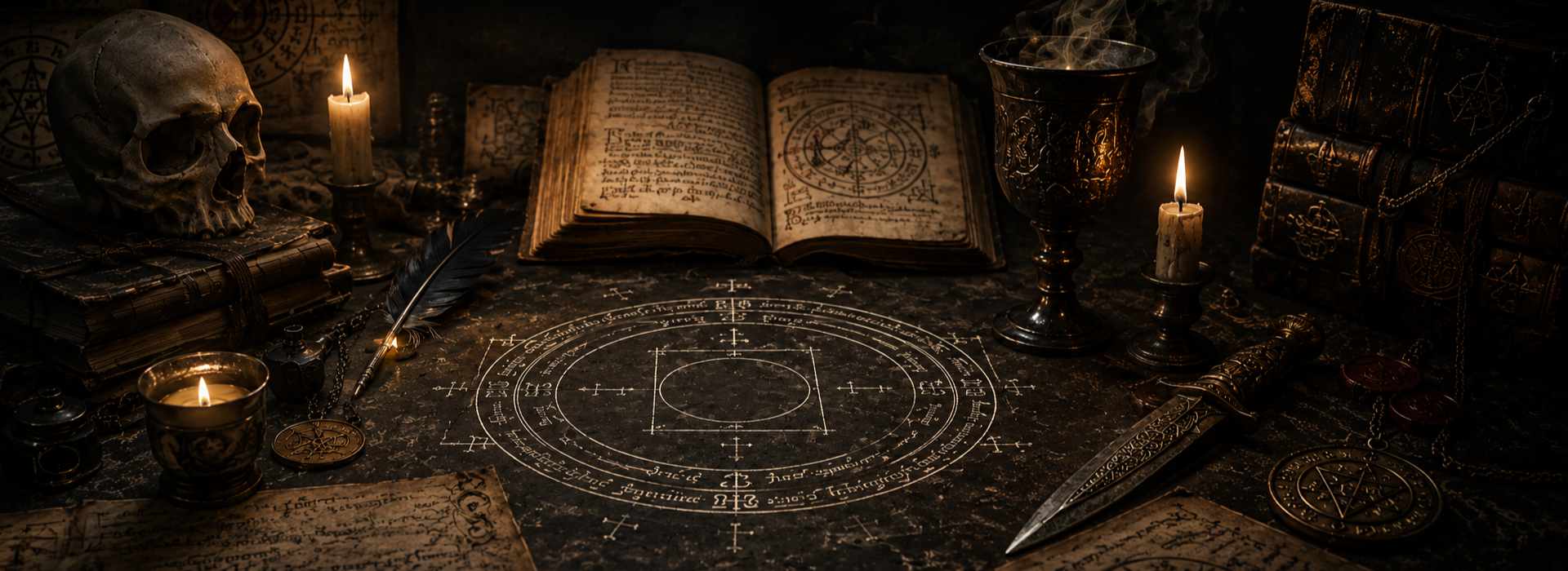 Cerchi, formule e strumenti necromantici