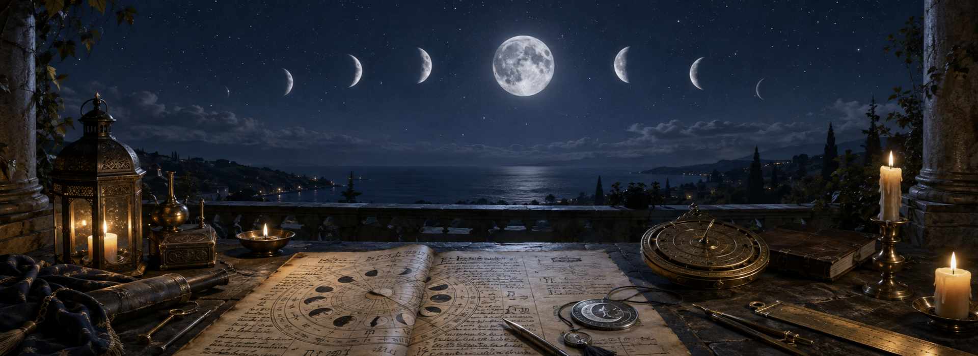 Le principali fasi lunari osservate nel cielo notturno